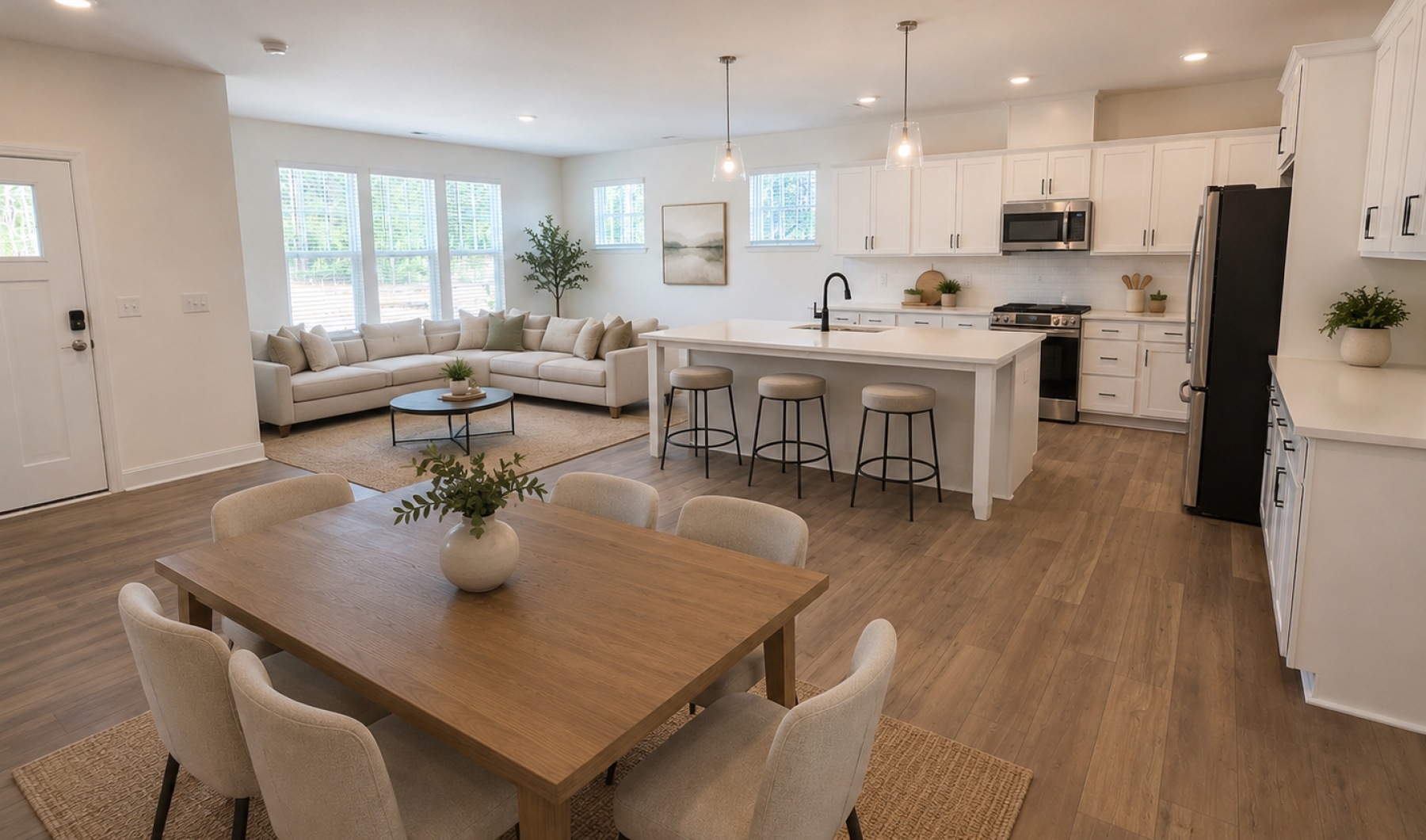 living space with furniture