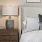 a lamp on a bed
